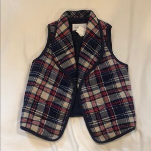 Quilted plaid vest